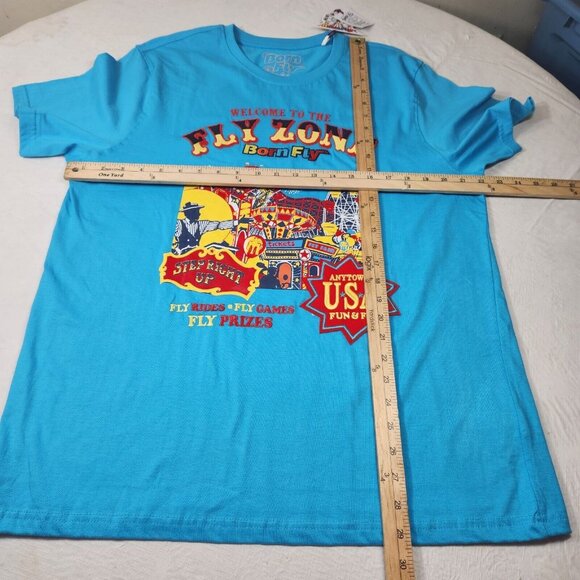 Born Fly Men's  "Fly Zone Carnival" Blue Graphic Print T-Shirt Size XL   (15) - Picture 9 of 10